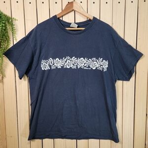 Floral Shirt Navy Blue. Navi Tee